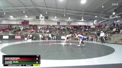 141 lbs Cons. Round 2 - Tanner Arjes, Upper Iowa vs Juan Quintana, Kentucky Wesleyan