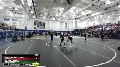 130 lbs Champ. Round 1 - Kylie Carrera, Long Beach Poly vs Violette Santillan, San Dimas