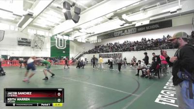 190 lbs Cons. Semi - Jacob Sanchez, La Quinta vs Keith Warren, Upland