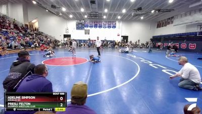 40 lbs Round 2 - Presli Felton, Glenrock Wrestling Club vs Adeline Simpson, Douglas WC