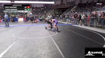 110 lbs Cons. Round 1 - Cason Simmons, De Soto Kids vs Riley Wagoner, Oakley