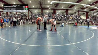 144 lbs Semifinal - Jeffrey Elerick, Pershing County vs Brekken Miller, Tonopah