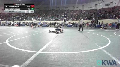 83 lbs Round Of 16 - Callan Robinson, Pawnee Wrestling Club vs Raine Deatherage, Tecumseh Youth Wrestling
