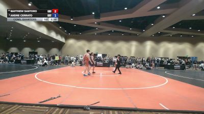 150 lbs Cons. Quarters - Matthew Santoro, Grit Mat Club vs Andre Cerrato, Grit