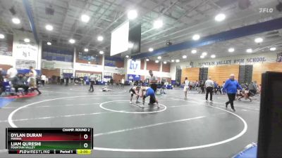 120 lbs Champ. Round 2 - Dylan Duran, Marina vs Liam Qureshi, Fountain Valley