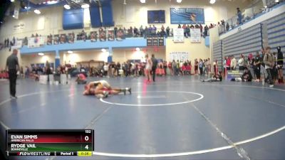 132 lbs Cons. Round 7 - Evan Simms, American Falls vs Rydge Vail, Bonneville