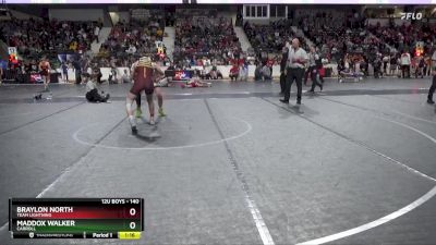 140 lbs Semifinal - Maddox Walker, Carroll vs Braylon North, Team Lightning