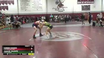 120 lbs Quarterfinal - Corbin Hansen, Crimson Cliffs High vs Manuel Saldate, SLAM Academy