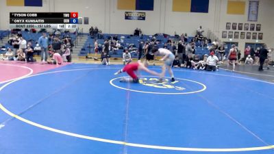 157 lbs Cons. Semis - Tyson Cobb, Team Idaho Wrestling Club vs Onyx Kunsaitis, East Idaho Elite Wrestling Club