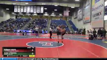 133 lbs Cons. Round 3 - Robert Pinto, California Baptist (Calif.) vs Kade Uyesaka, Beaver Dam RTC