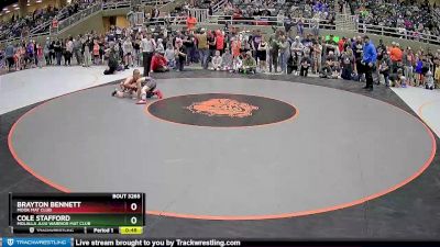 92 lbs Cons. Round 2 - Brayton Bennett, MOOK MAT CLUB vs Cole Stafford, Molalla JuJu Warrior Mat Club