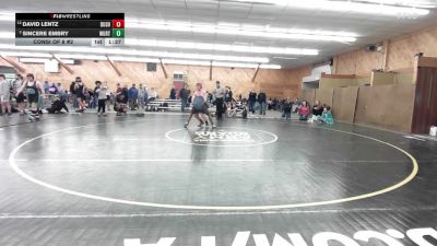 189 lbs Consi Of 8 #2 - David Lentz, Dushore vs Sincere Embry, Wurtsboro Hills