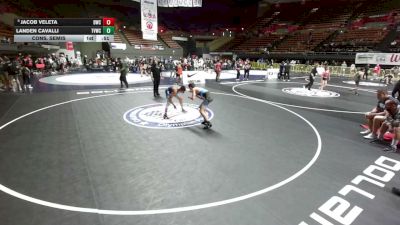 140 lbs Cons. Semis - Jacob Veleta, Driller Wrestling Club vs Landen Cavalli, The Valley Wrestling Club
