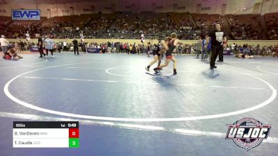 85 lbs Round Of 16 - Brooks VanDeven, Mustang Bronco Wrestling Club vs Takoda Caudle, Lone Grove Takedown Club