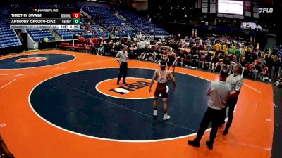 120 lbs Quarterfinals (8 Team) - Timothy Swaim, Edwardsville (H.S.) vs Anthony Orozco-Diaz, Arlington Heights (Hersey)