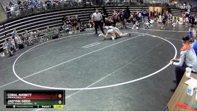 150 lbs Round 2 (6 Team) - Coral Averett, Oregon Girls vs Jaidynn Giedd, South Dakota Lightning