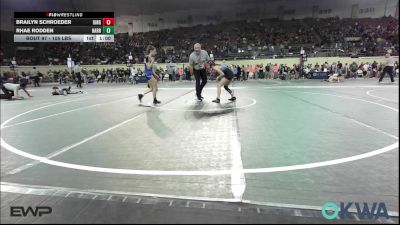 105 lbs Consi Of 4 - Brailyn Schroeder, Kingfisher YellowJackets vs Rhae Rodden, Harrah Little League Wrestling