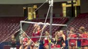 Katherine Grable nails her bar dismount during SEC PT