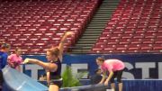 Bridget Sloan Electric on Floor during podium training at SEC Championships