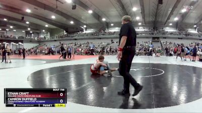 132 lbs Quarterfinal - Ethan Craft, Willard Youth Wrestling Club vs Camron Duffield, Thoroughbred Wrestling Academy (TWA)