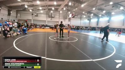 83 lbs Cons. Semi - Knox Holdsworth, Apex Grappling Academy vs Sofia Love, El Paso Wildcats Wrestling Club