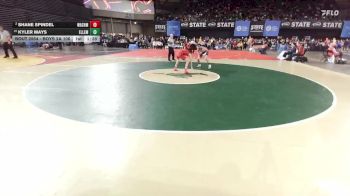 Boys 2A 106 lbs Quarterfinal - Kyler Mays, Ellensburg vs Shane Spindel, Washington