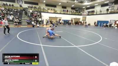 190 lbs Quarterfinal - Griffin Marko, St. Croix Falls vs Jacob Hutchins, River Falls