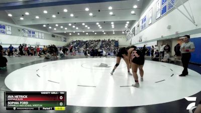 190 lbs Semifinal - Sophia Ford, Camarillo High School Wrestlin vs Ava Hetrick, Eastvale Elite