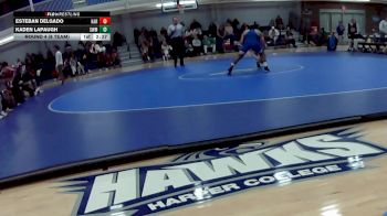 133 lbs Round 4 (8 Team) - Kaden Lapaugh, Southwestern Michigan Community College vs Esteban Delgado, Harper College