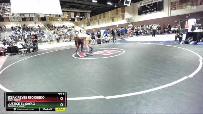 285 lbs Champ. Round 3 - Justice El Sayad, Temecula Valley vs Izsak Reyes Escobedo, Palm Desert