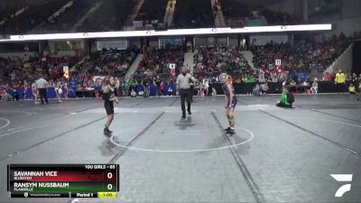 65 lbs Semifinal - Savannah Vice, Bluestem vs Ransym Nussbaum, Plainville