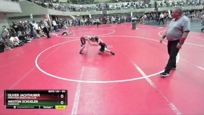 90 lbs Cons. Round 1 - Weston Schueler, Minnesota vs Oliver Jachthuber, Princeton Wrestling Club