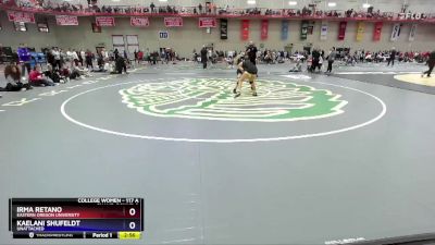 117 A Champ. Round 2 - Kaelani Shufeldt, UNATTACHED vs Irma Retano, Eastern Oregon University