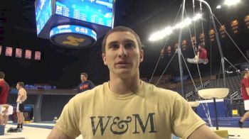 2nd on rings in 2013, William and Mary Senior Landon Funiciello is Excited to Show What the Tribe is All About