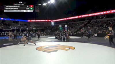 126 lbs 7th Place - Nathan Carrillo, St. John Bosco (SS) vs Thunder Lewis, Clovis (CS)