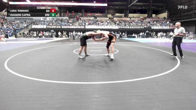 215 lbs Quarterfinal - Luka Tomasic, Bonner Springs HS vs Joaquin Capra, Overland Park-Blue Valley Southwest HS