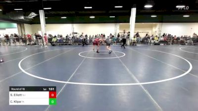 100 lbs Round Of 16 - Sean Elliott, NJ vs Coleton Klipa, PA