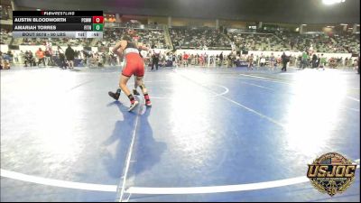 90 lbs Semifinal - Austin Bloodworth, Ponca City Wildcat Wrestling vs Amariah Torres, Fitness Fight Factory Wrestling Club