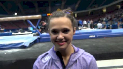 LSU Freshman Ashleigh Gnat after Making History in the Super Six