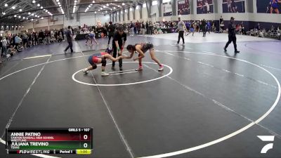 107 lbs Cons. Round 2 - Annie Patino, Canyon Randall High School Wrestling vs Juliana Trevino, Texas