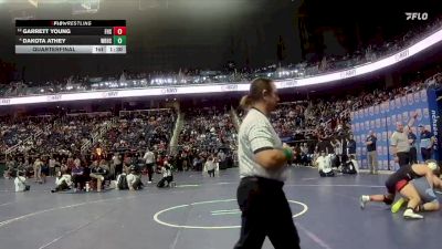 3A 215 lbs Quarterfinal - Garrett Young, Franklin High School vs Dakota Athey, West Rowan High School