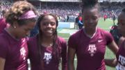 Texas A&M women after winning the 4x100