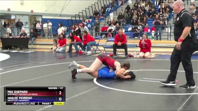 117 lbs Quarterfinal - Hailee Moreno, Westcliff University vs Mia Shepard, University Nevada Las Vegas