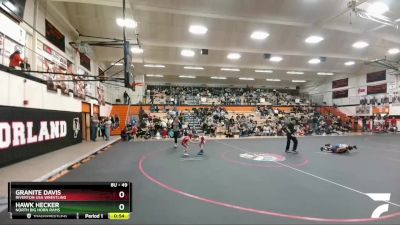 49 lbs Champ. Round 2 - Hawk Hecker, North Big Horn Rams vs Granite Davis, Riverton USA Wrestling