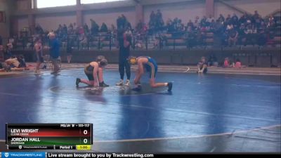 111-117 lbs Round 2 - Levi Wright, Clear Creek vs Jordan Hall, Sheridan