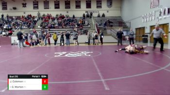 120 lbs Cons. Semi - Gage Morton, Pike Central vs Jax Coleman, Gibson Southern