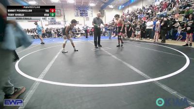 98 lbs Semifinal - Emmit Fourkiller, Tahlequah Wrestling Club vs Toby Shield, Wyandotte Youth Wrestling