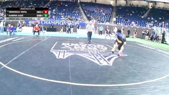 Girls-100 lbs Cons. Round 2 - Veronica Tapia, Lowell (Girls) vs Aamina Ajaz, Utica Eisenhower (Girls)