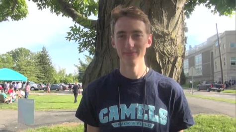 Defending National Champion Michael LeDuc of Connecticut College after steeple prelims