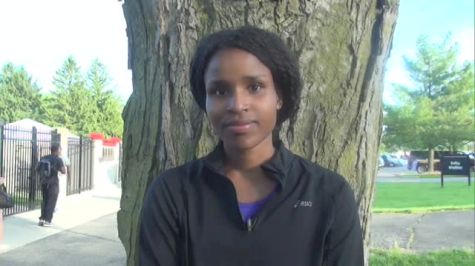 National Champion Naomi Bates of Amherst after winning long jump